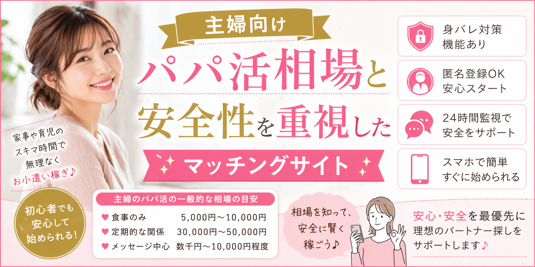 主婦向けパパ活相場と安全性を重視したマッチングサイト